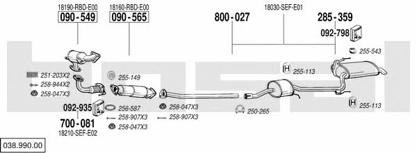  038.990.00 Exhaust system 03899000