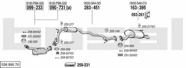 03899070 Bosal Exhaust system