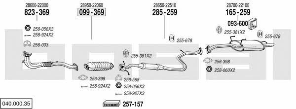 Bosal 040.000.35 Exhaust system 04000035