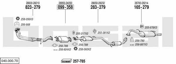 Bosal 040.000.70 Exhaust system 04000070 04000070 Bosal Exhaust system