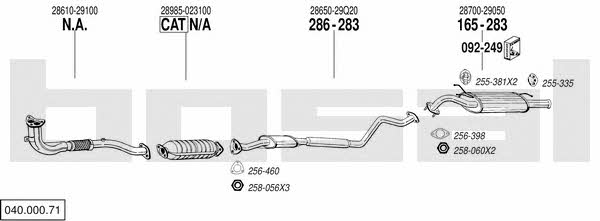 Bosal 040.000.71 Exhaust system 04000071 04000071 Bosal Exhaust system