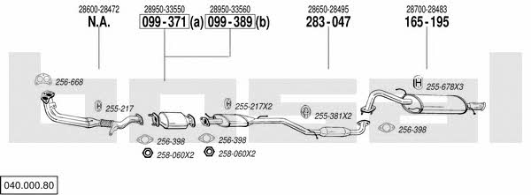 Bosal 040.000.80 Exhaust system 04000080 04000080 Bosal Exhaust system