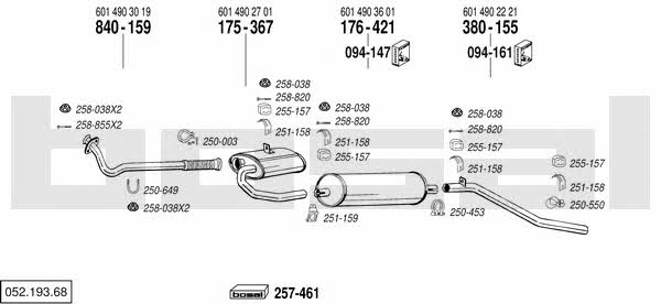Bosal 052.193.68 Exhaust system 05219368