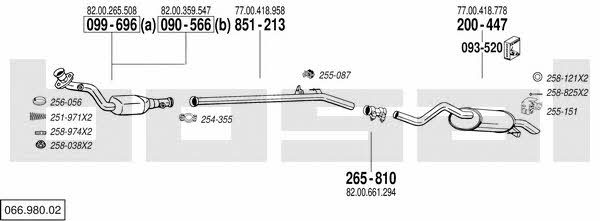 Bosal 066.980.02 Exhaust system 06698002