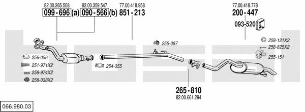 Bosal 066.980.03 Exhaust system 06698003