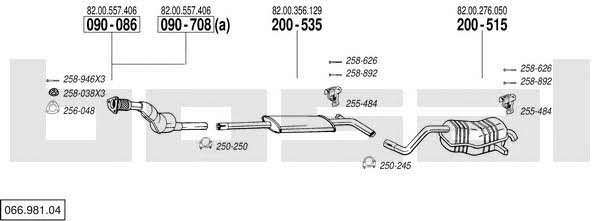 Bosal 066.981.04 Exhaust system 06698104 06698104 Bosal Exhaust system