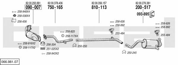  066.981.07 Exhaust system 06698107