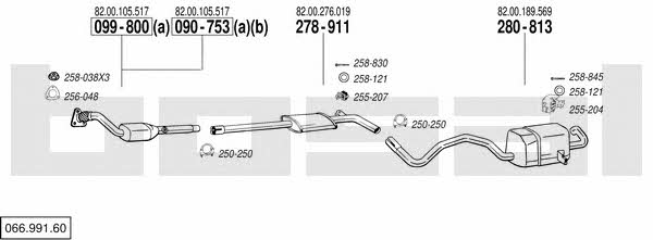 Bosal 066.991.60 Exhaust system 06699160