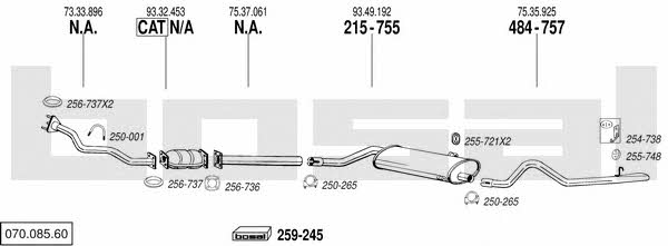 Bosal 070.085.60 Exhaust system 07008560