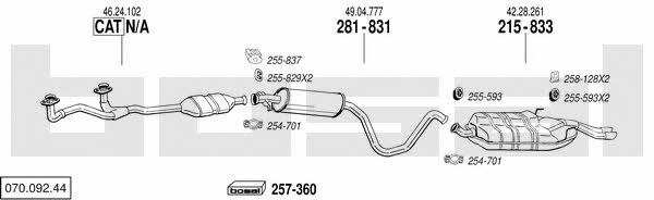  070.092.44 Exhaust system 07009244