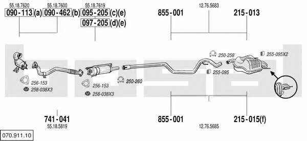 Bosal 070.911.10 Exhaust system 07091110