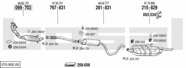 Bosal 070.950.00 Exhaust system 07095000