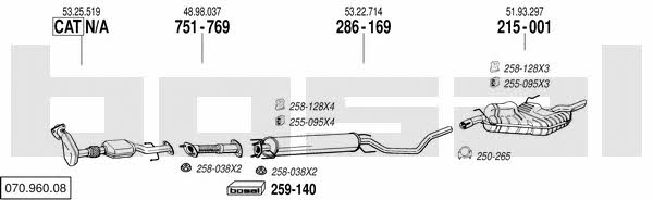 Bosal 070.960.08 Exhaust system 07096008
