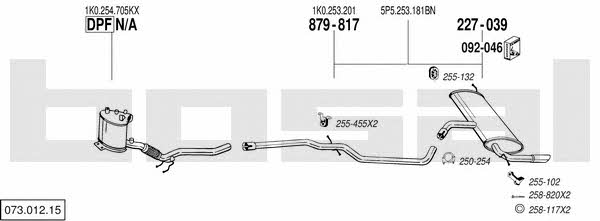 Bosal 073.012.15 Exhaust system 07301215
