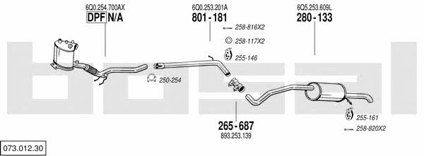 Bosal 073.012.30 Exhaust system 07301230