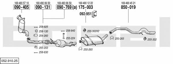 Bosal 052.910.25 Exhaust system 05291025