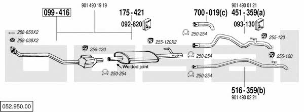  052.950.00 Exhaust system 05295000