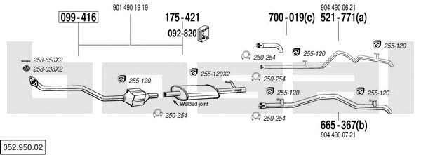  052.950.02 Exhaust system 05295002