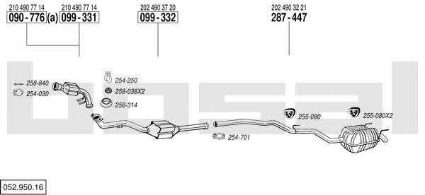  052.950.16 Exhaust system 05295016