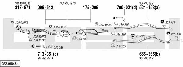 Bosal 052.960.84 Exhaust system 05296084