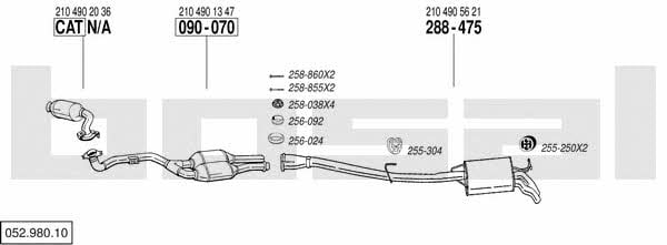  052.980.10 Exhaust system 05298010