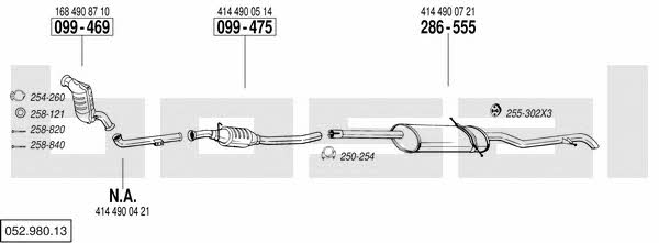 Bosal 052.980.13 Exhaust system 05298013