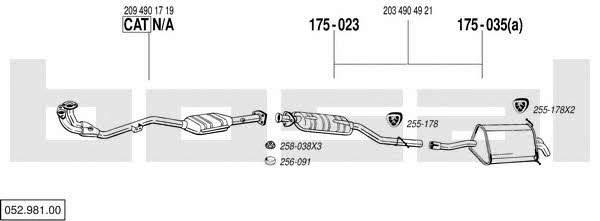 Bosal 052.981.00 Exhaust system 05298100 05298100 Bosal Exhaust system