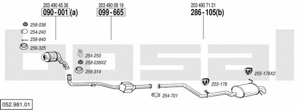 Bosal 052.981.01 Exhaust system 05298101