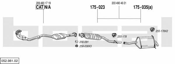 Bosal 052.981.02 Exhaust system 05298102 05298102 Bosal Exhaust system
