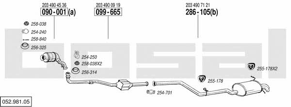 Bosal 052.981.05 Exhaust system 05298105