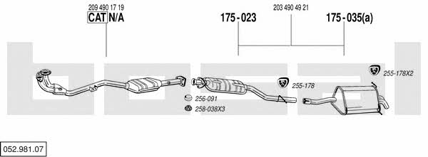 Bosal 052.981.07 Exhaust system 05298107 05298107 Bosal Exhaust system