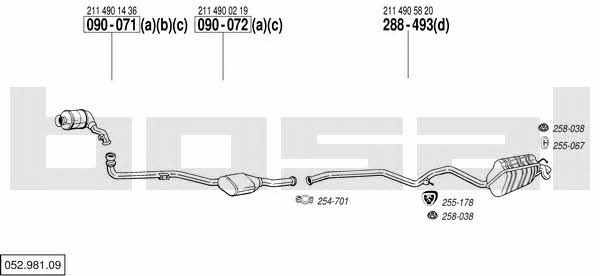  052.981.09 Exhaust system 05298109