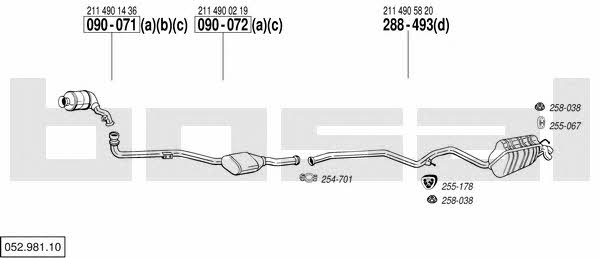 Bosal 052.981.10 Exhaust system 05298110