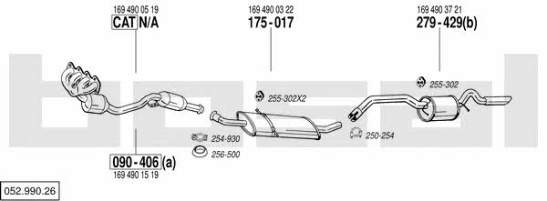 Bosal 052.990.26 Exhaust system 05299026 05299026 Bosal Exhaust system