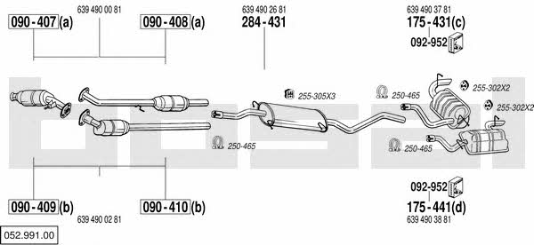  052.991.00 Exhaust system 05299100