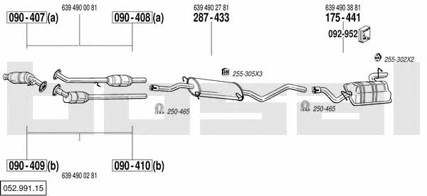 Bosal 052.991.15 Exhaust system 05299115