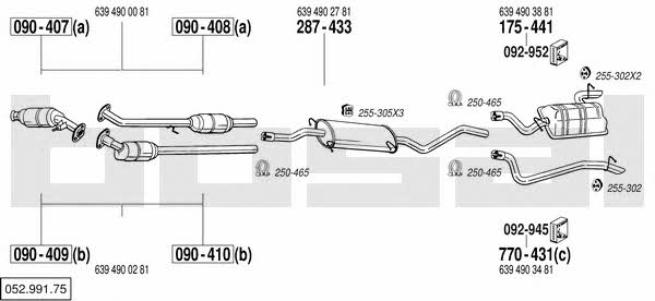 Bosal 052.991.75 Exhaust system 05299175 05299175 Bosal Exhaust system