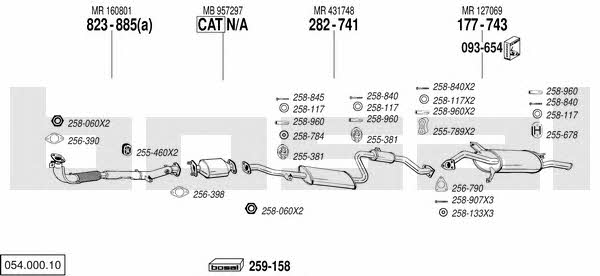 Bosal 054.000.10 Exhaust system 05400010
