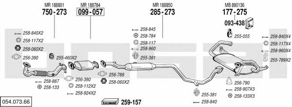  054.073.66 Exhaust system 05407366