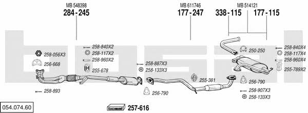 Bosal 054.074.60 Exhaust system 05407460