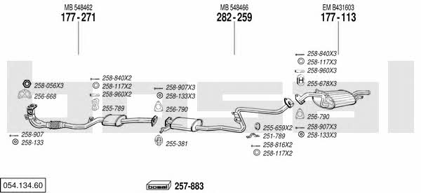 Bosal 054.134.60 Exhaust system 05413460