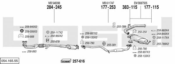Bosal 054.165.55 Exhaust system 05416555 05416555 Bosal Exhaust system