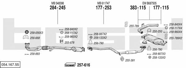 Bosal 054.167.55 Exhaust system 05416755 05416755 Bosal Exhaust system