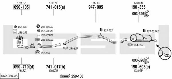  062.980.05 Exhaust system 06298005