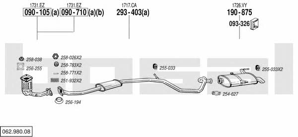 Bosal 062.980.08 Exhaust system 06298008