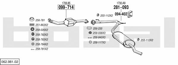 06298102 Bosal Exhaust system