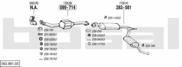 Bosal 062.981.03 Exhaust system 06298103