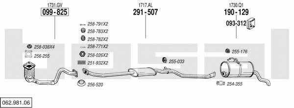 Bosal 062.981.06 Exhaust system 06298106 06298106 Bosal Exhaust system