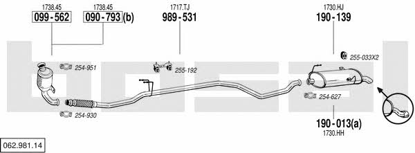 06298114 Bosal Exhaust system