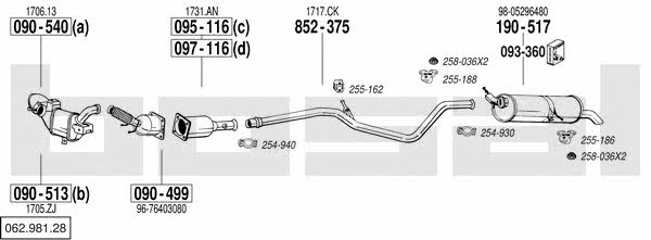 Bosal 062.981.28 Exhaust system 06298128